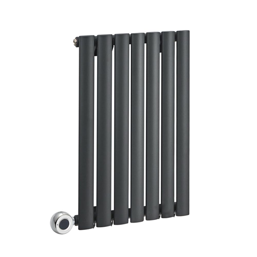 Milano Aruba 400W Anthracite Horizontal Single Oval Panel WiFi Electric Radiator - 635mm x 413mm