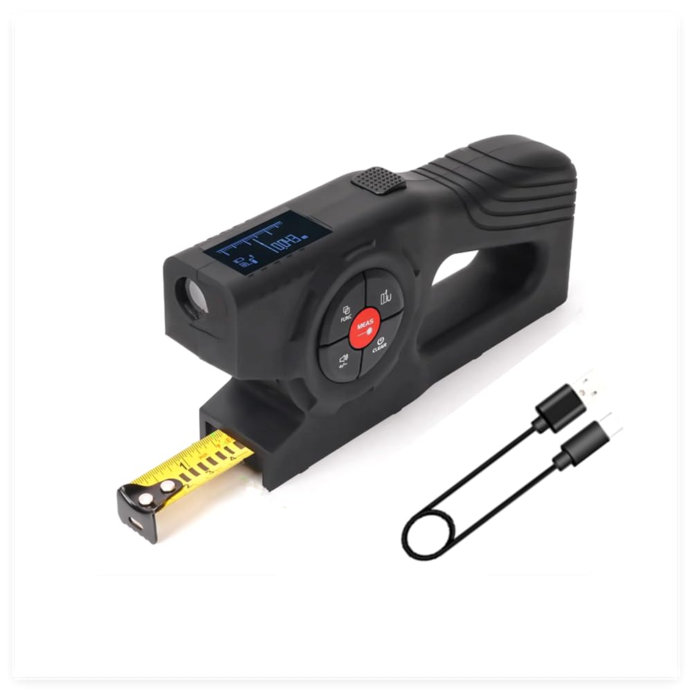 3 en 1 Télémètre Laser avec Écran LCD - 120M Mètre à Ruban et Règle Numérique Intelligente pour Mesurer Les Distances