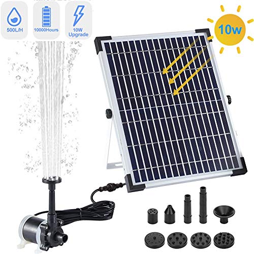 AITOCO Solar Fountain Pump,Solar Powered Fountain Pump,10 W Solar Panel Kit Water Pump Floating Fountain for Bird Bath, Fish Tank, Pond or Garden Decoration Solar Aerator Pump