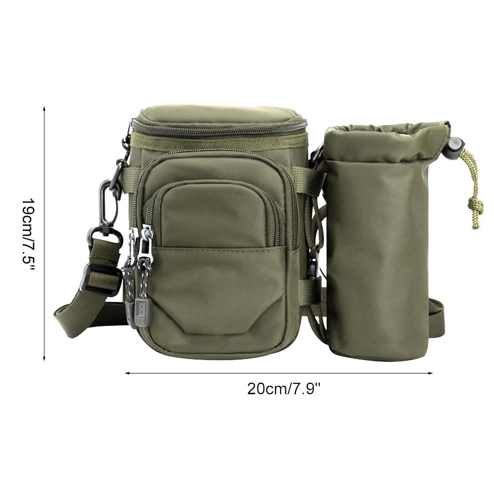 Bolsa for transportar botellas de agua, riñonera táctica con soporte for bolsa de hidratación extraíble y cinturón ajustable.,Botella de camping(Armygreen)