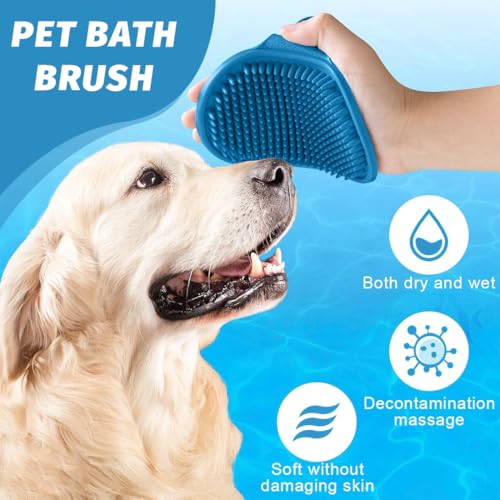 Hundebürste kurzhaar (3er Set), für Hunde und Welpen zur Fellpflege und Massage, Fellwechsel-Helfer beim Hund, Reinigt Haare und Fell gründlich für schonende Fellpflege. Blau, Gelb und Rot