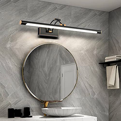 Image of Modern Adjustable 270 Rotatable Black Gold LED Vanity Light, 23.6 Inch Black Gold Bathroom Light Over Mirror (5000K White Light)