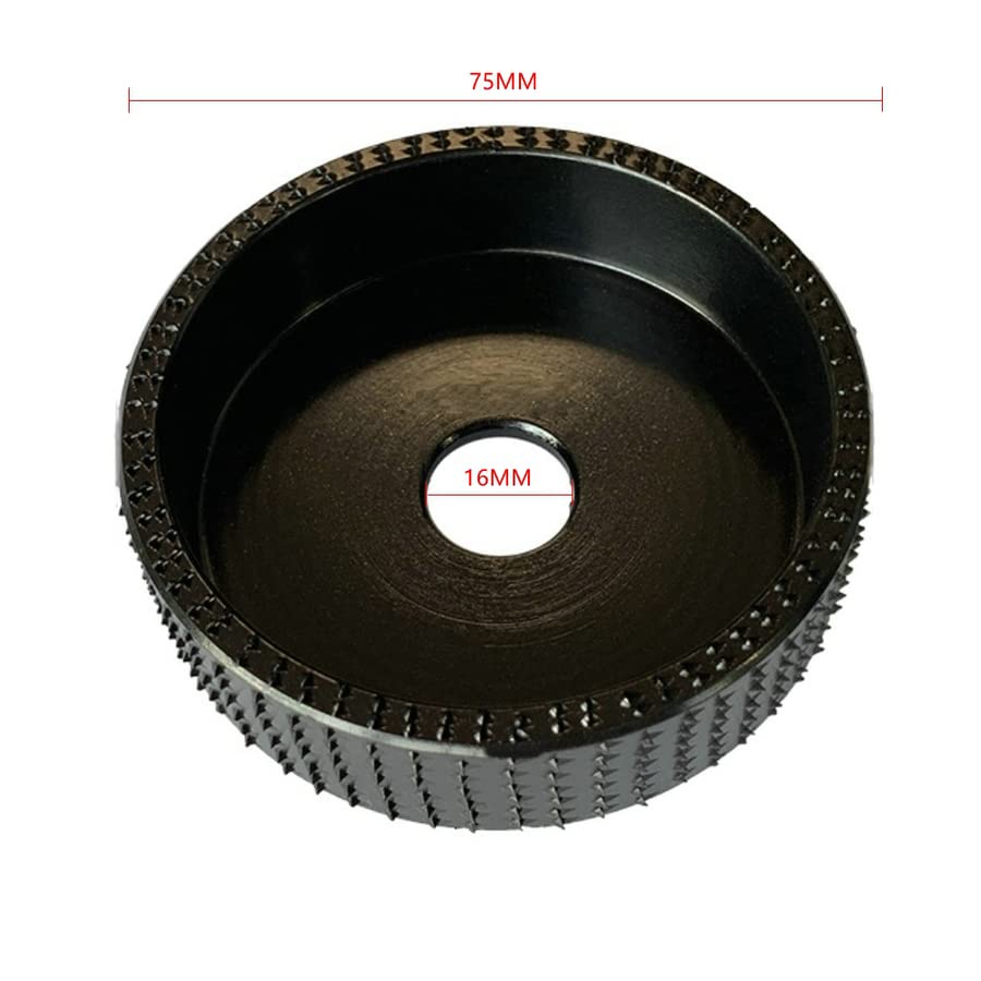 Round Wood Angle Grinding Wheel Sanding Carving Rotary Tool Abrasive Disc For Angle Grinder 16MM Bore (Black)