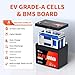 12V 100Ah Lifepo4 Battery, Bci Group 24, Built-in 100A Smart BMS, 4500 to 15000 Deep Cycle Grade A Cells Lithium Battery for Rv, Trolling Motor, Marine, Home Energy Storage, Solar Panel System