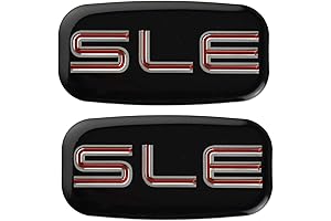 2X GMC Emblem Nameplate Sticker Replacement for Chevrolet Trucks SUV's Chrome/Red