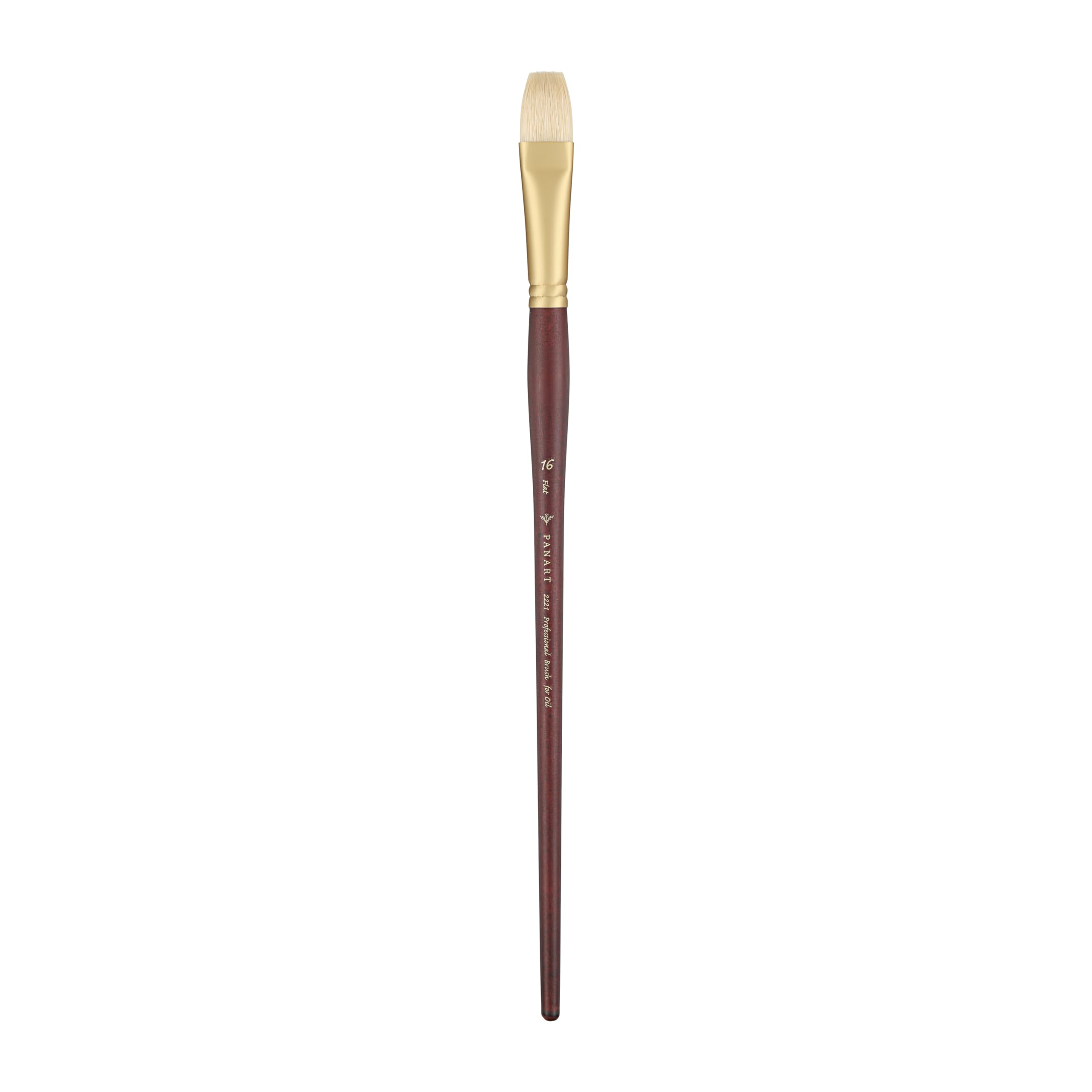 Pan Art Natural Bristle Flat No. 16 – Detail & Wash Brush for Oil Paints – Professional Artist Quality Paintbrush for Fine Art, Craft & Illustration – 1 Unit