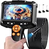 Endoscope Camera with Light, 1080P HD Borescope with 8 Adjustable Lights, 4.3' Endoscope with 16.4ft Semi-Rigid Snake Camera, IP67 Waterproof Borescopese for Sewer, Cool Gadgets & Tools for Men