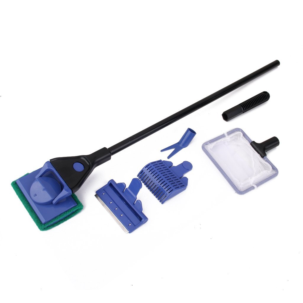 SANSEFERO® Aquarium 5-in-1 Cleaning Kit with Gravel Rake Fish Net Plant Fork Handle Algae Scraper Plant Fork Handle Fish Tank Brush Cleaner Set (B0BNQF8LCZ) Amazon Price History, Amazon Price Tracker