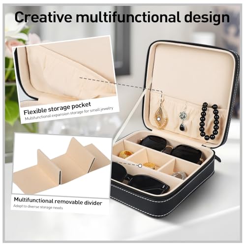 Image of Travel Sunglasses Organizer, Sunglasses Travel Case for Multiple Pairs, Multiple Glasses Travel Case for Women, Men