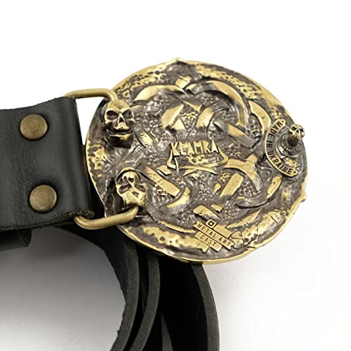 Leather belt with Triquetra buckle, Nothern Celtic cross, Celtic Trinity Knot Triquerta solid brass belt buckle on casual leather belt2