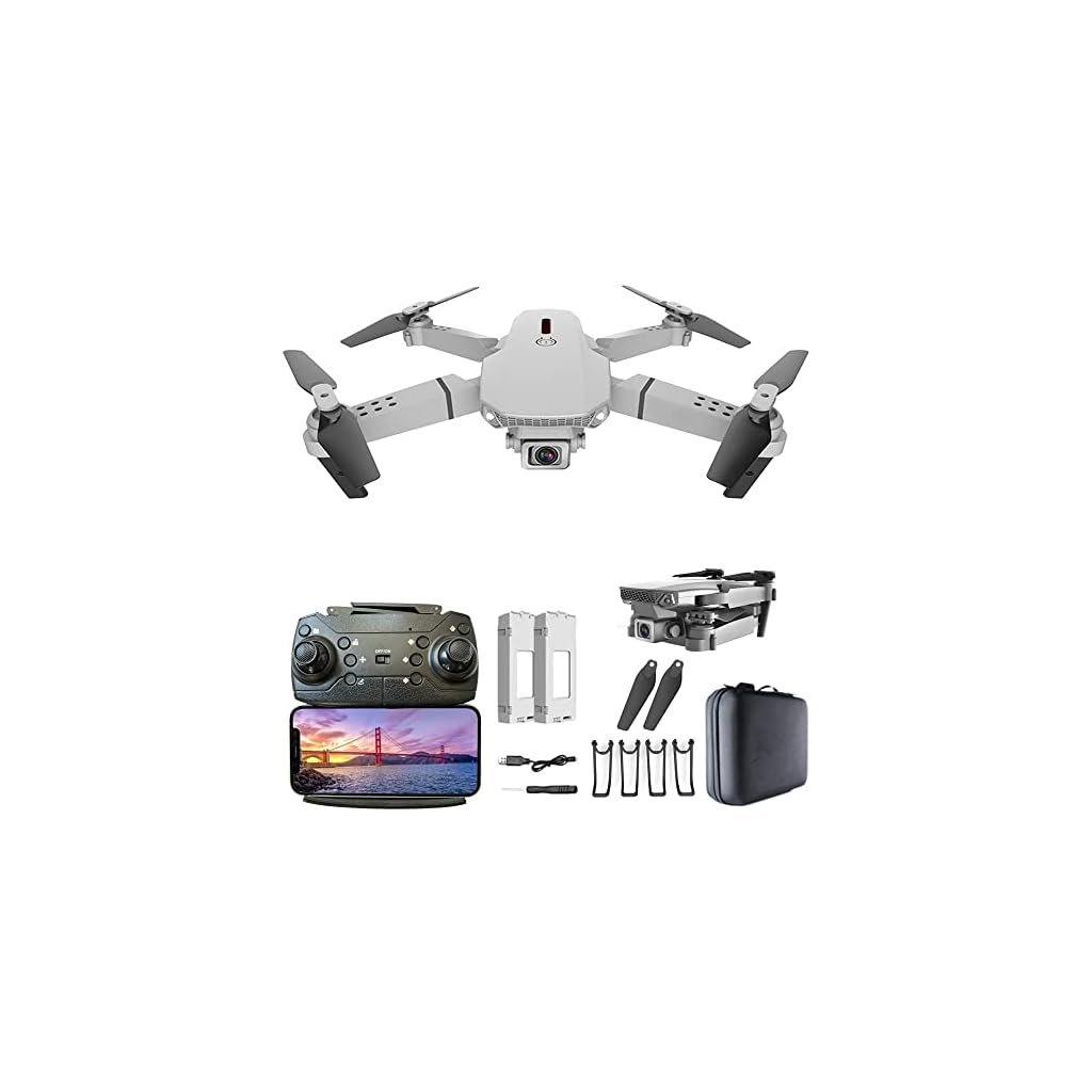 FDWYTY-Drone-with-Camera-Mini-Foldable-FPV-RC-Quadcopter-with-1080P-HD-Image-Live-Video-Remote-Control-Aircraft-Toys-Gifts-for-Kids-Adults-Boys-Girls-Beginners-2-Batteries-25-Mins-Flight-Time-Gray