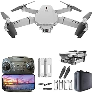 Drone with Camera, 1080P HD FPV Mini Foldable RC Quadcopter with Altitude Hold, Headless Mode Remote Control Aircraft Toys Gifts for Kids Adults Boys Girls Beginners – 2 Batteries, 25 Mins Flight Time, Gray