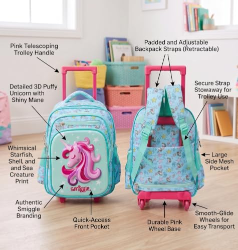 Image of ADSON 3D Embossed School Trolley Bag Large School Bag for Boy Girl, Kids School Bag, Travel Backpack for Girl Boy, Ideal for Children Trolley 16 Inch Water Resistant