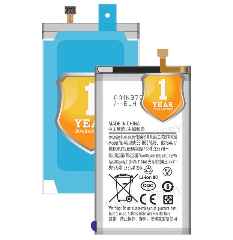 Image of Original EB-BG970ABU Battery Compatible for Samsung Galaxy S10e S10E S10 E (SM-G9700, SM-G970F, SM-G970U, SM-G970W) - (3100mAh) - 1 Year Warranty K7