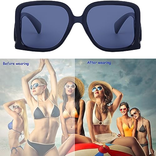 Women's Fashion Personalised Large Frame Sunglasses Cool Logo Square Sunglasses Travel Holiday Accessories3