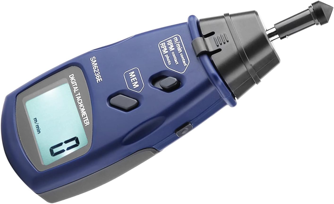 Zerone Digital Tachometer Rotation Meter 5 Digits 18mm LCD Tester with Min Value Storage