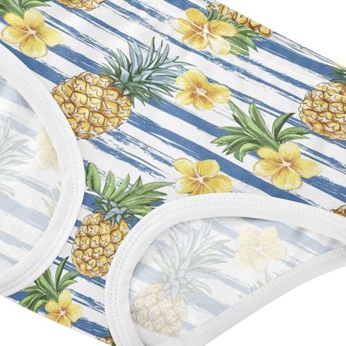 ZZKKO Yellow Pineapple Flower Girls Underwear Toddler Panties for Girls Comfort Brief Size 2-8T3