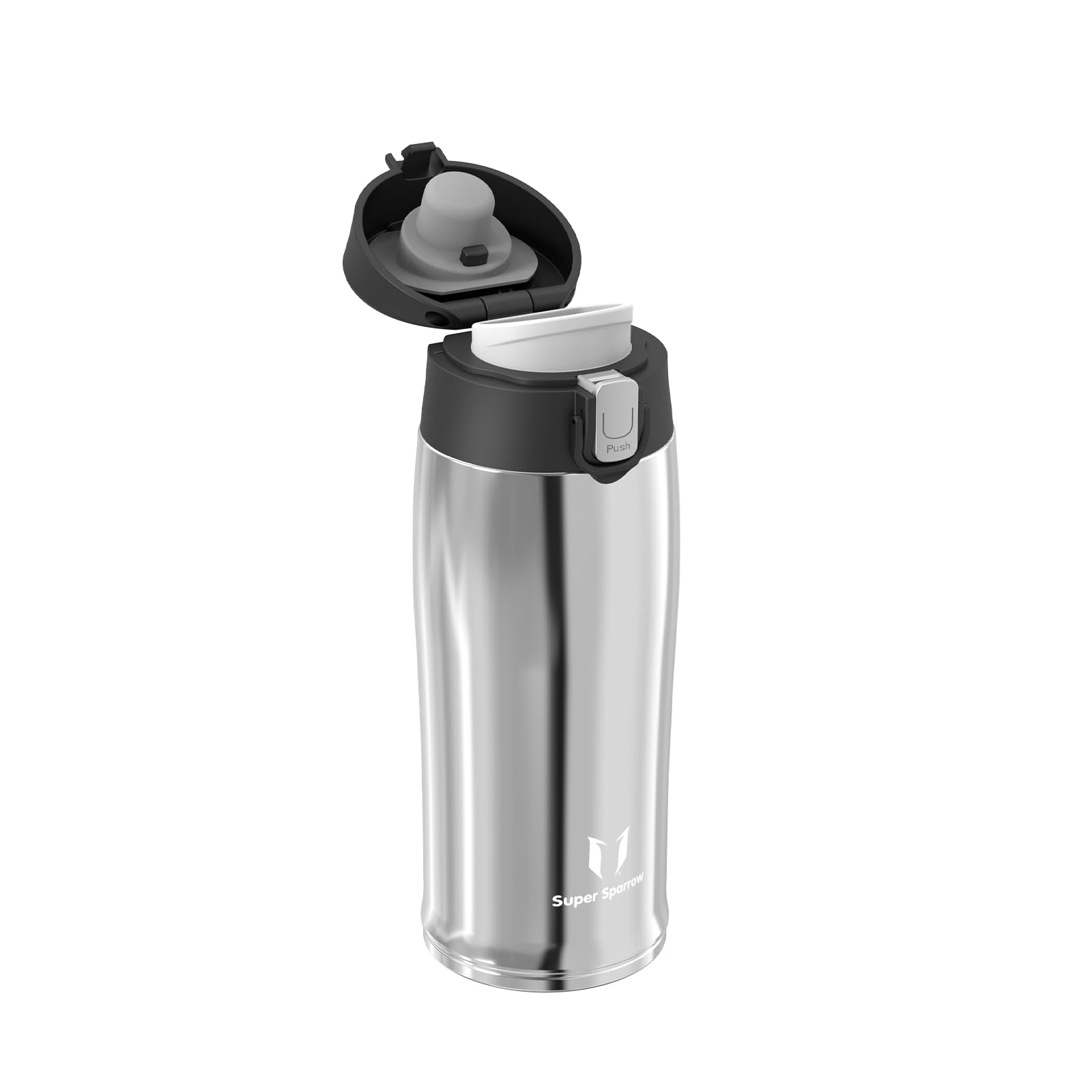 Super Sparrow Borraccia Termica, Acciaio Inox Bottiglia Termica - 350ml, 500ml, 750ml - Senza BPA Tazza Termica, Borraccia Termica per Bambini, Scuola, Sportiva, Bici, Campeggio, Palestra