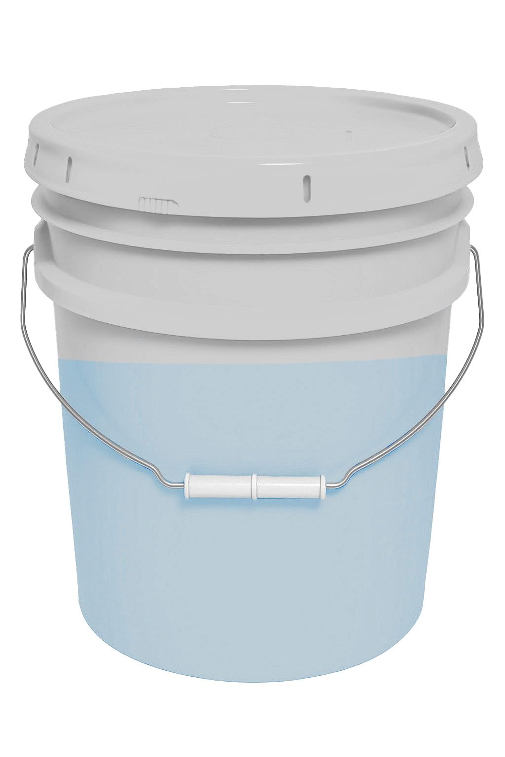 MKS Plastics 5-Gallon Bucket with Airtight Lid – Made in USA, Food Grade BPA Free Plastic, Heavy Duty Multi-Use, Metal Handle with Grip, Stackable