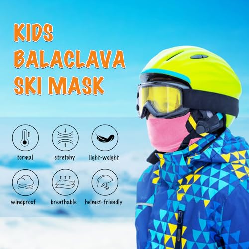 Kids Fleece Balaclava Ski Mask for Boys Girls, Thermal Lightweight Windproof Face Mask for Winter Activities2