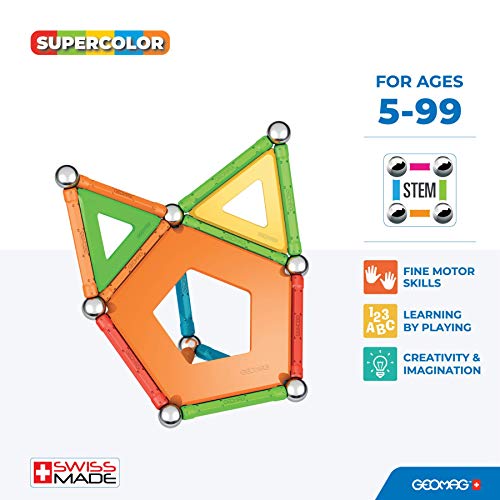 Geomag Supercolor Blocs de Constructions Magnétiques pour Enfants Jeu et Jouet en Forme de Cube Collection 100% Plastique Recyclé 35 pièces - vue 4