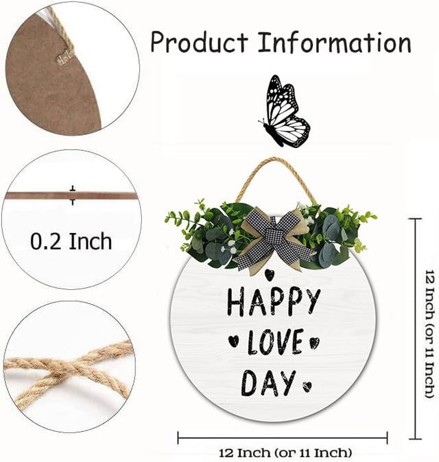 TYmall-12-Inch Girl Boss Wooden Door Sign with Greenery
