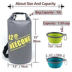 Dog Food Travel Bag With Collapsible Dog Travel Bowls, 42 Cup Dog Food Storage System for Camping, Travel and Everyday-10L Dog Food Dry Bag Dog Food Travel Bag With Collapsible Dog Travel Bowls 42 Cup Dog Food Storage System for Camping Travel and Everyday 10L Dog Food Dry Bag