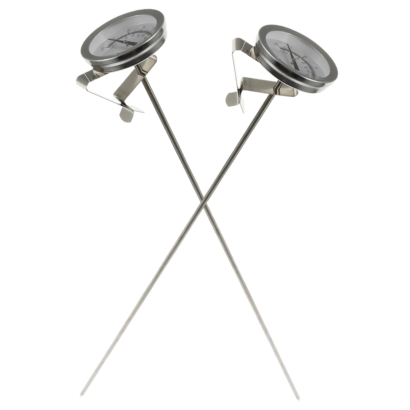 OKUMEYR 2pcs Deep Fryer Thermometers Stainless Steel Dial Thermometers for Accurate Meat Cooking and Oil Measurement for Frying Baking and Grilling