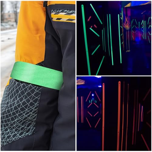 Image of PATIKIL Neon Gaffer Cloth Tape, 0.8 Inch x 32.8 Feet Colored Cotton Glow Tape Markers Fluorescent Blacklight Glow in The Dark Reflect Tape Stickers for Party Decorations, Orange