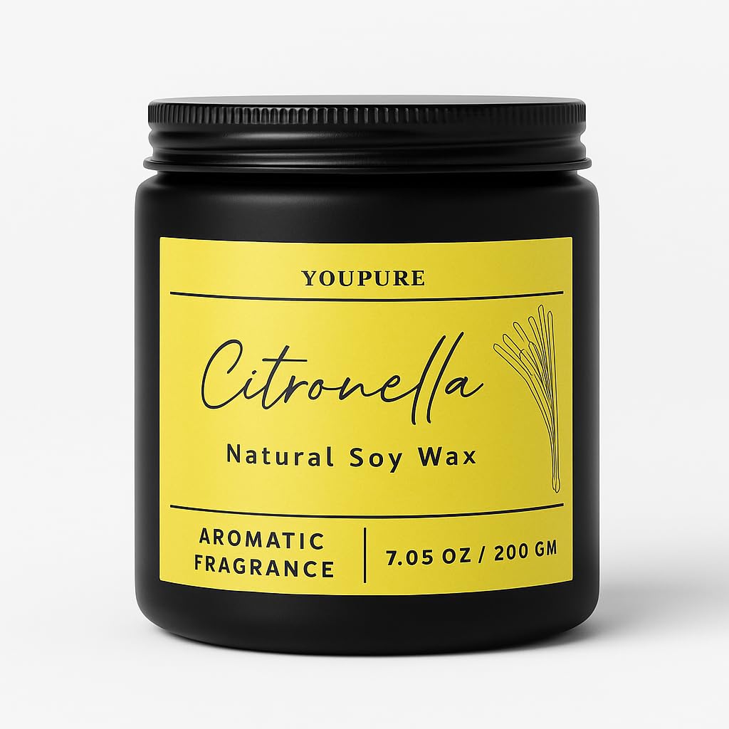 YouPure Scented Candles for Home Pure Soy Wax 100% Cintronella Fragrance, Aromatic and Luxury Feel for Home, Long Lasting Burn.-picture-38