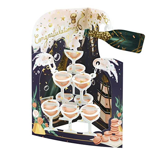 Santoro - Tarjeta Swing Cards Enhorabuena Rosa Pastel Inglés En Oferta Santoro Tarjeta De Swing, Tarjeta De Felicitación Emergente 3D - Felicitaciones - Para Ella, Él, Amigo, Cumpleaños, Graduación, Nuevo Trabajo, Bien Hecho, Logro