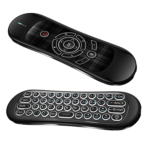 Mando a distancia con teclado retroiluminado Voice Air 2,4 GHz, mando a distancia para TV con sensores giroscópicos para Android TV Box, PC, proyector, HTPC (no compatible con Smart TV)