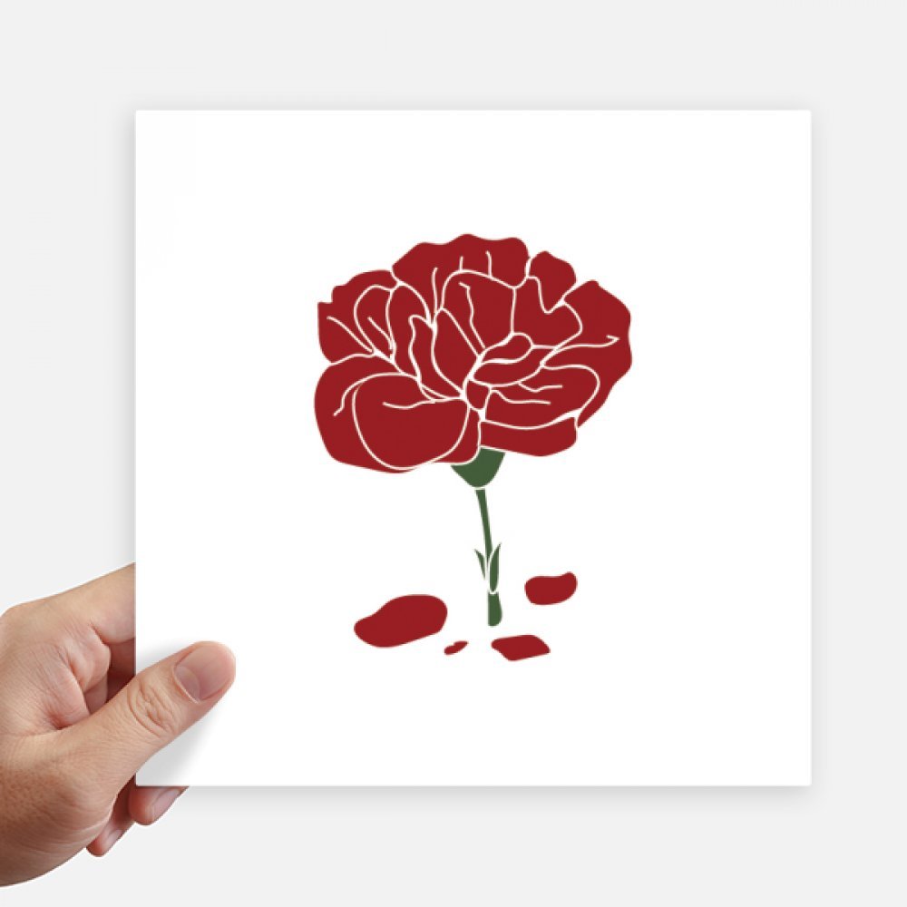 Autocollant masquage rayure valise moto sticker carré fleur rouge 20cm
