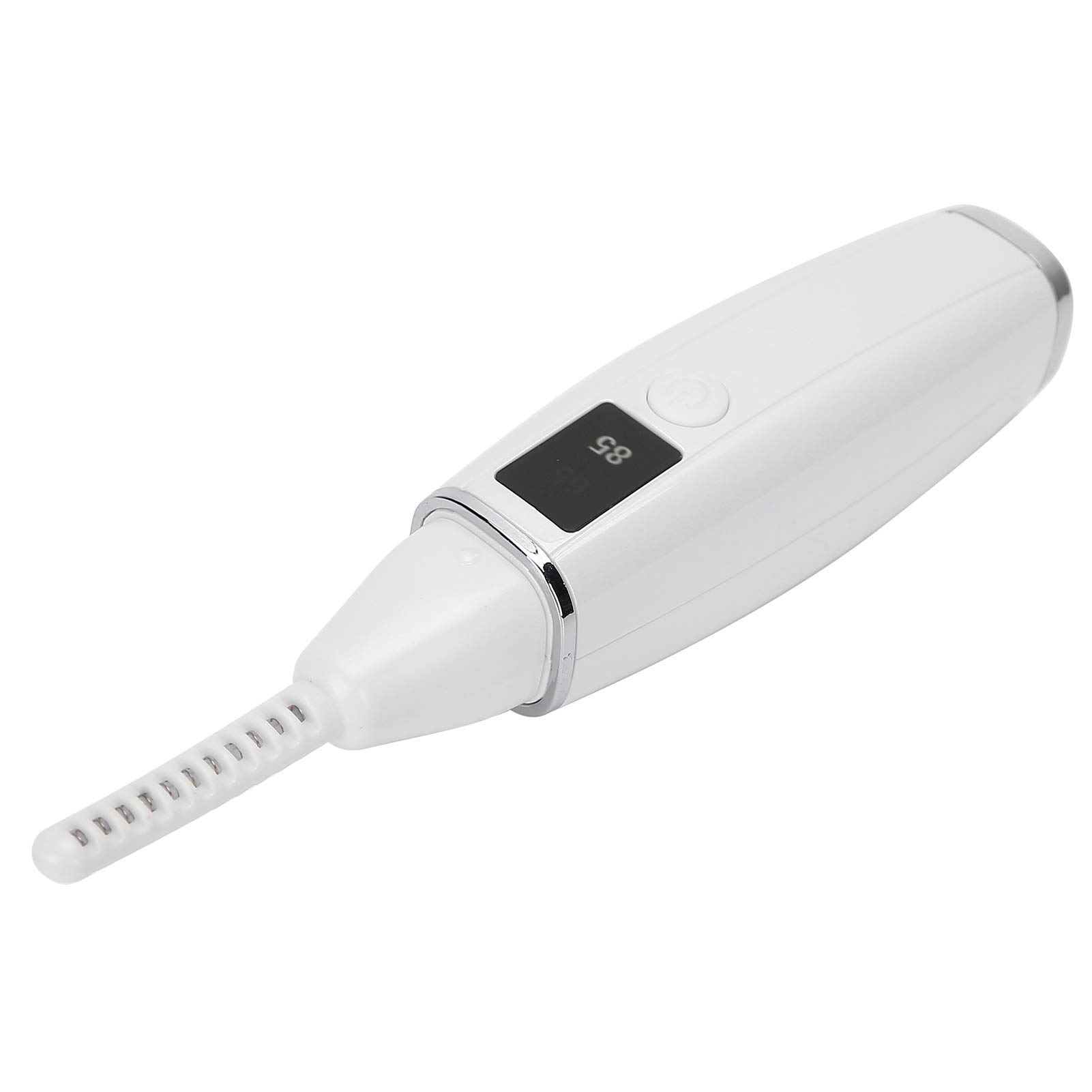 Rizador de Pestañas Duradero, Rizador de Pestañas Eléctrico Calentado con Pantalla Digital (WHITE)