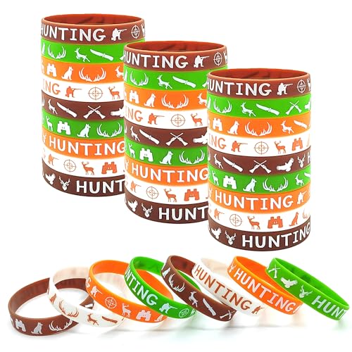 OriniPlay 24PCS Hunting Rubber Silicone Wristbands -Hunting Party Supplies Decorations Speed Birthday Party Favors