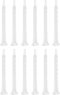 uxcell 20 Pcs Epoxy Tubes Static Mixer, 4.06-inch Plastic Resin Mixing Nozzle Flat Tip for AB Glue Adhesive Gun Applicator 50mL Cartridges, White