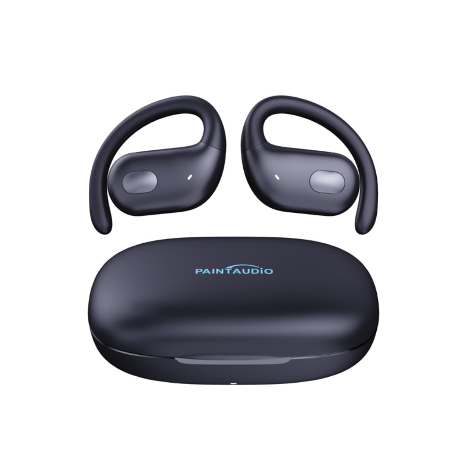 PAINTAUDIO EarMate 1 Open Ear Headphones, Bluetooth 5.3 Wireless Earbuds Air Conduction 45Hrs Playtime with Charging Case, Panoramic Deep Bass with