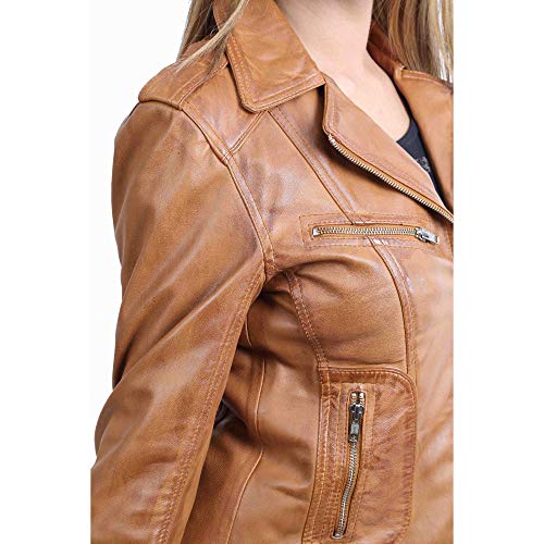 Veste courte en cuir véritable d'une souplesse et finition d'exception