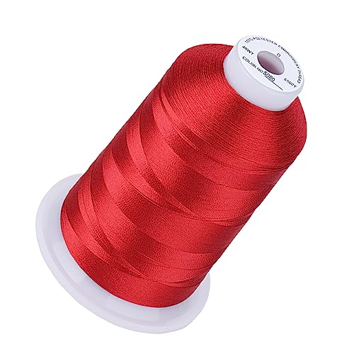 Image of Simthread 5500Yds /5000M 40WT Polyester Embroidery Thread Raspberry S083 | High-yardage 5000M spool offers smooth feeding and stable 40WT polyester thread for home and commercial embroidery machines.