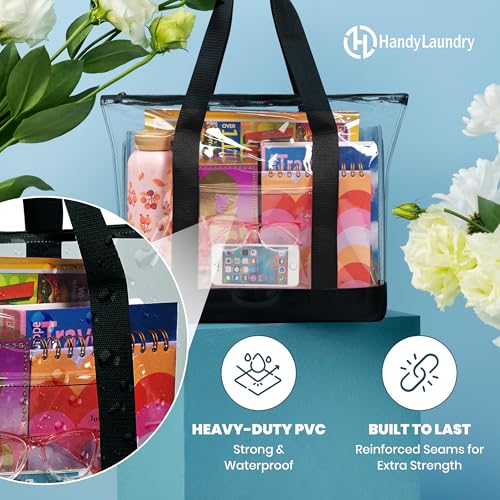 Bolso Tote transparente Handy Laundry con cierre y correa miniatura 3