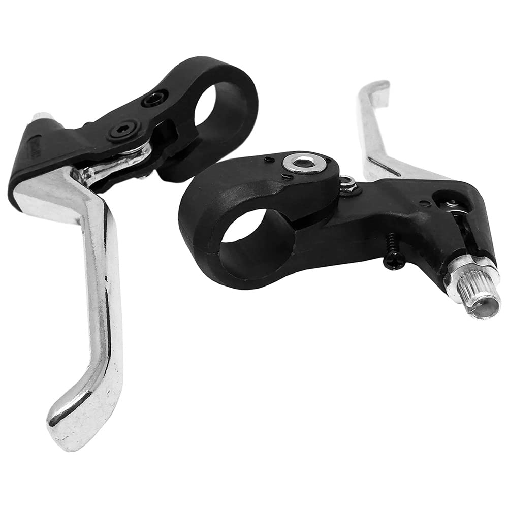 MANUBRIO CROMATO IN ACCIAIO+COPPIA LEVE FRENO + COPPIA MANOPOLE MARRONE- BICICLETTA