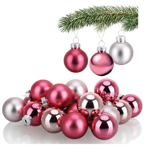 COM-FOUR® 20x Mini-Christbaumkugeln aus Glas - kleine Weihnachtskugeln...