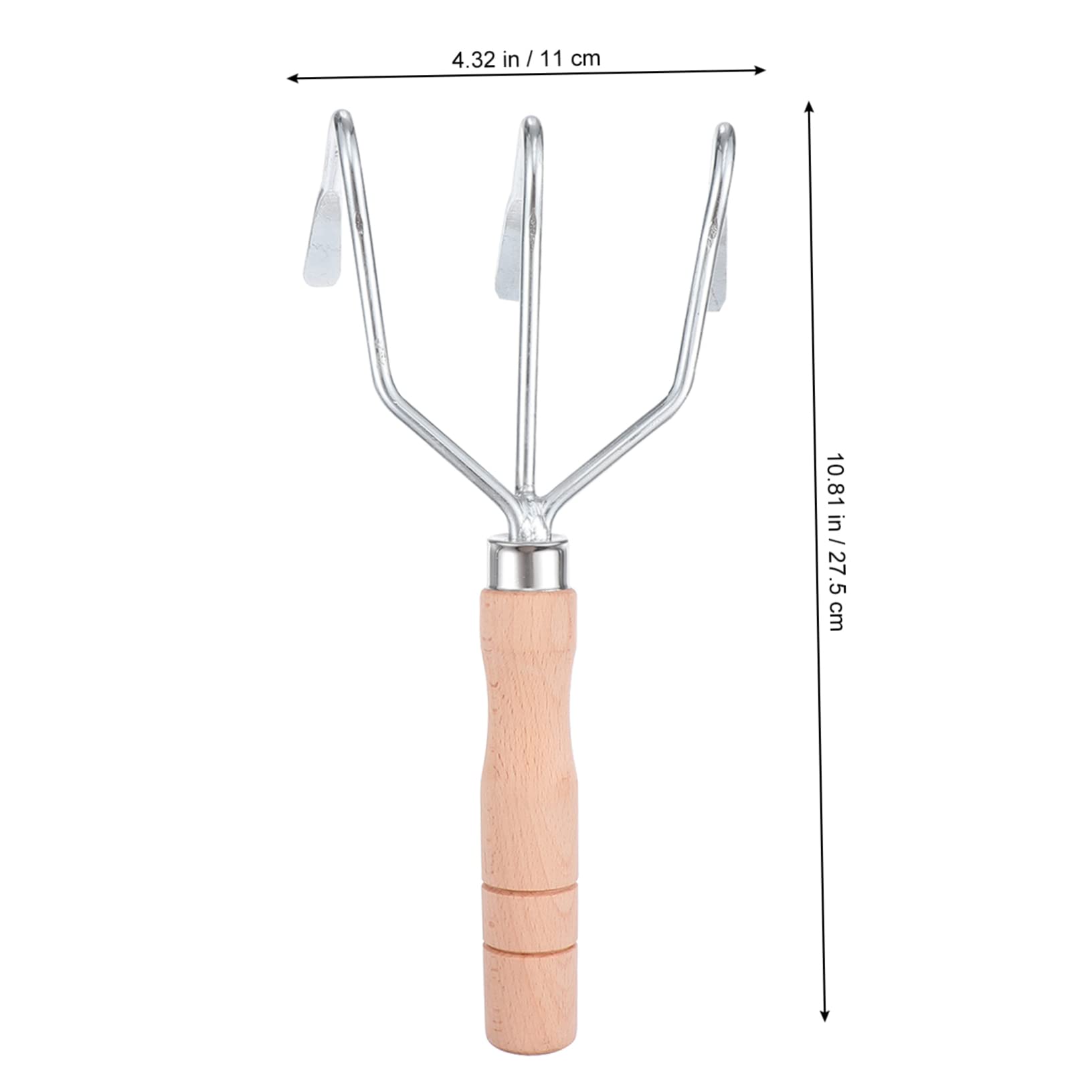 GALPADA 1pc Ergonomic Garden Cultivator with Wooden Handle Rake Tool for Digging Weeding Aerating Soil for Farm Garden Tasks