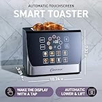 Inspirex Touch Screen Display Smart Toaster, 2 Slice with 8 Bread Type and 7 Browning Modes, Automatic Lowering and Raising, Digital Countdown, Modern Style, Stainless Steel - Image 2