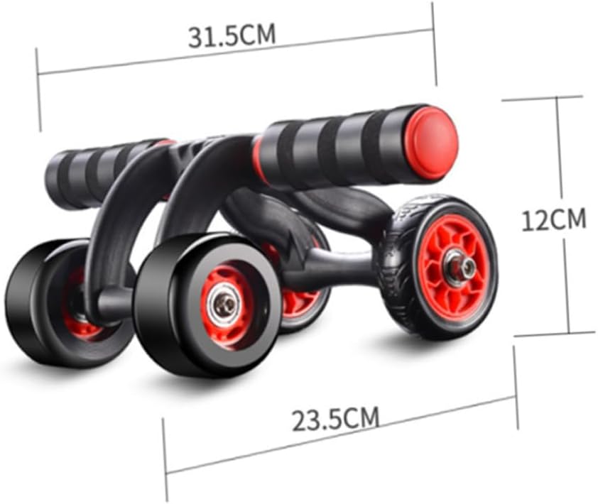 Garneck 1PC Automatic Rebound Abdominal Roller Wheel Mute Fitness Device for Core Muscle Strengthening Home Use with Knee Mat Lightweight Non Slip Design for and Endurance Training Black