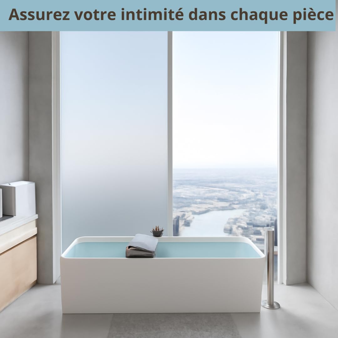 Film pour vitres, Beaucoup DE Grandes Tailles (Opaque, 120 x 200 cm), Opaque, Autocollant, satiné, Privacy, sans Colle, Protection UV, sans résidus, Application Facile, adhérence Statique
