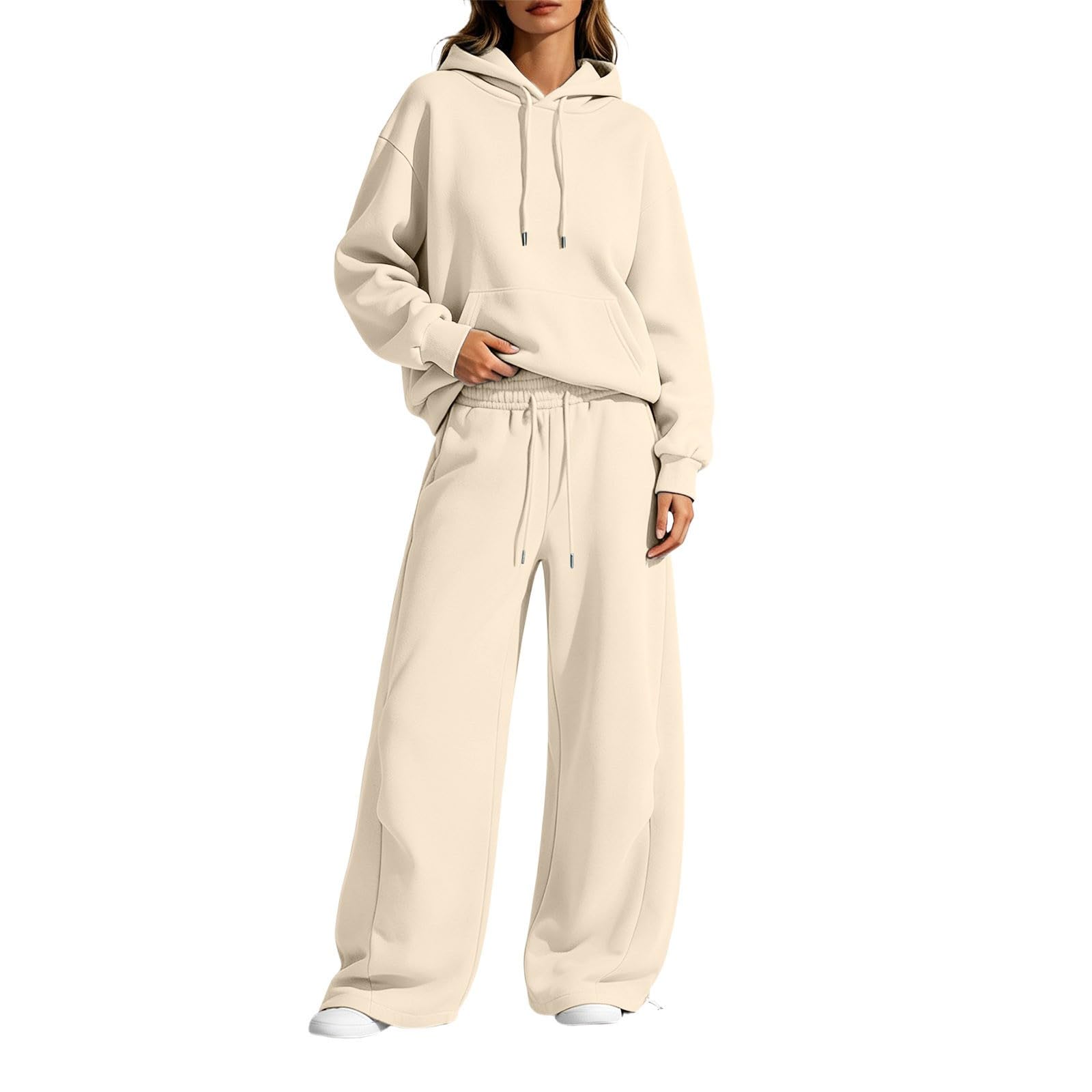 Generico Completo Sportiva Tuta Donna Completi 2 Pezzi Felpa con Cappuccio e Pantaloni Comodo e Traspirante Tute da Ginnastica per Jogging Fitness Casa