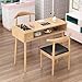 HJAGDJ Modern Nail Desk with Dust Collector, Nail Table for Nail Tech, Manicure Table with Grooved and Drawer, Solid Wood Double Layer Nail Station, Beauty Salon Nail Tech Desk(31.5in/80cm)