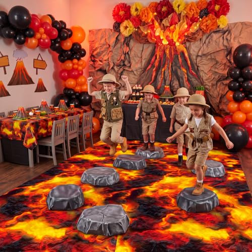 Image of Tiamon Lava Tablecloth, Fire Flame Tablecloth Decoration, 54 inch x 108 inch,12 Pcs