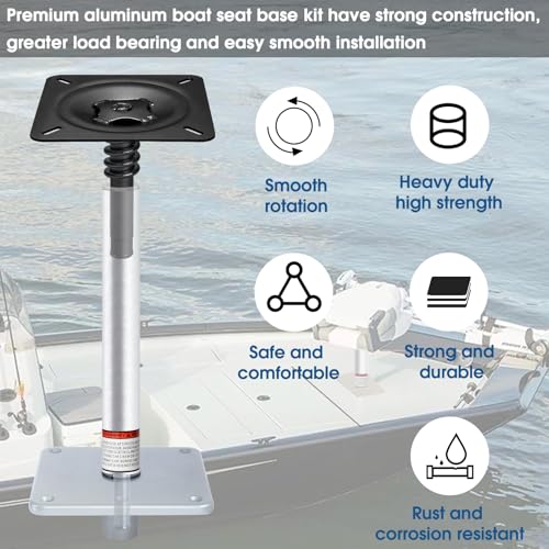 image for CLLOMAGY Boat Seat Pedestal Base Mount Kit Package with Lock in 3/4